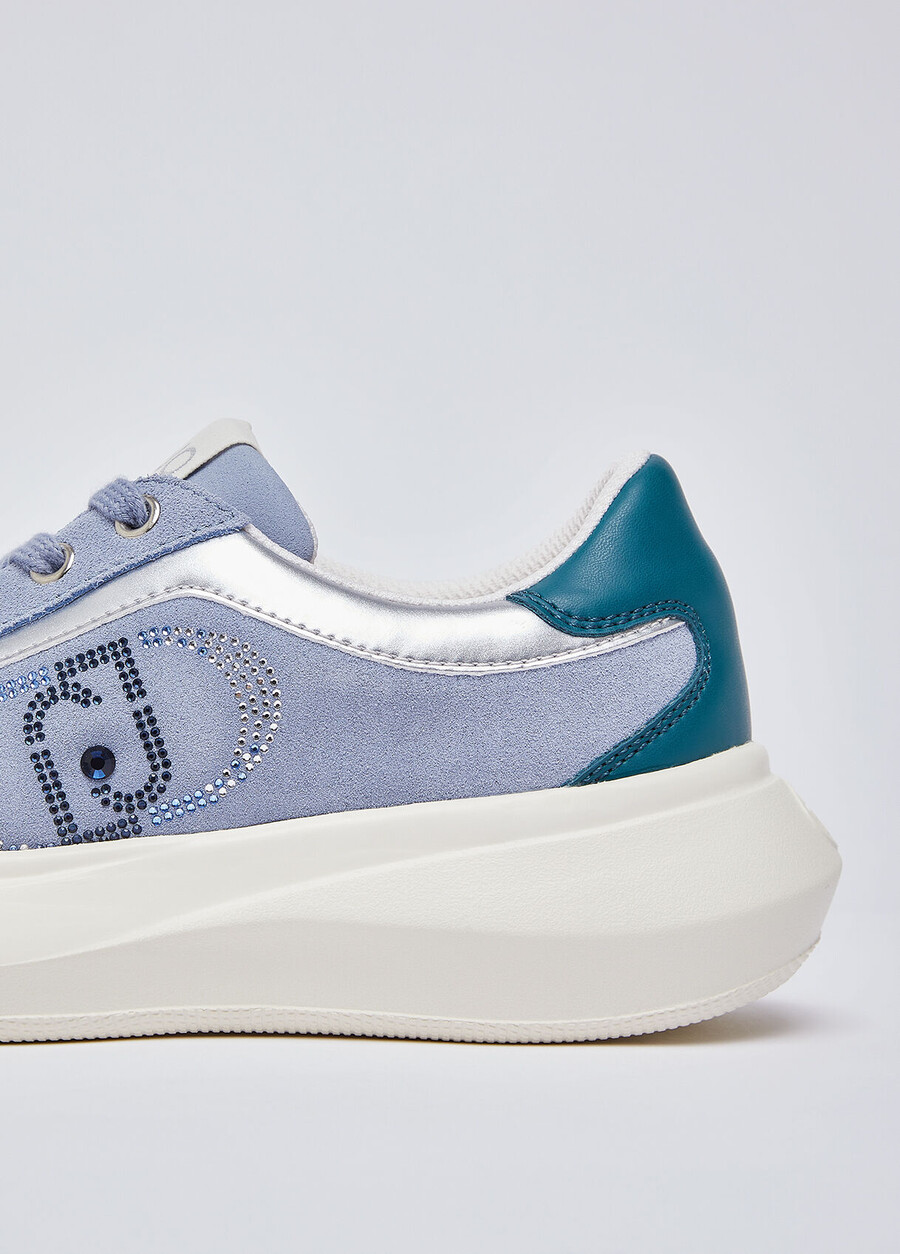 suede sneakers with rhinestones