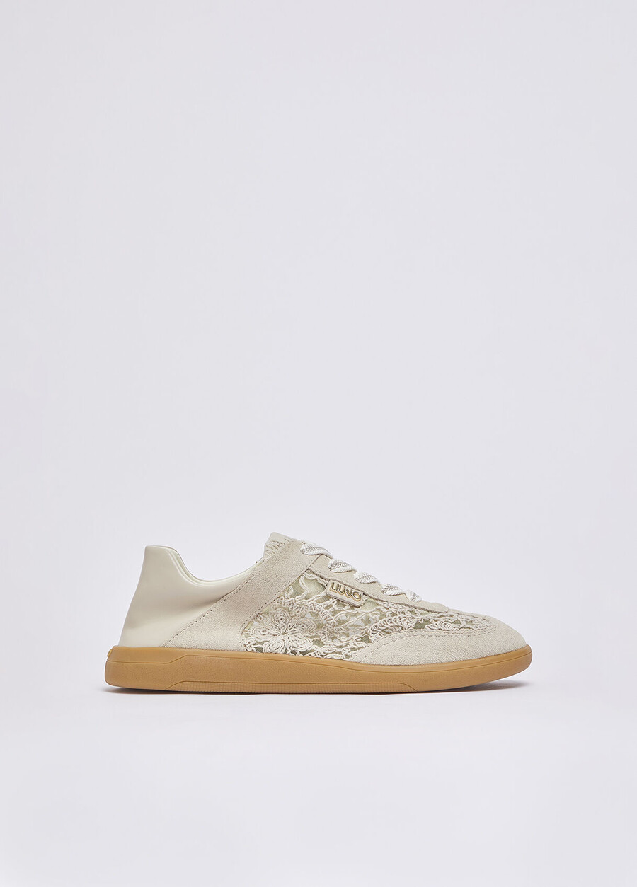 sneakers with macramé embroidery