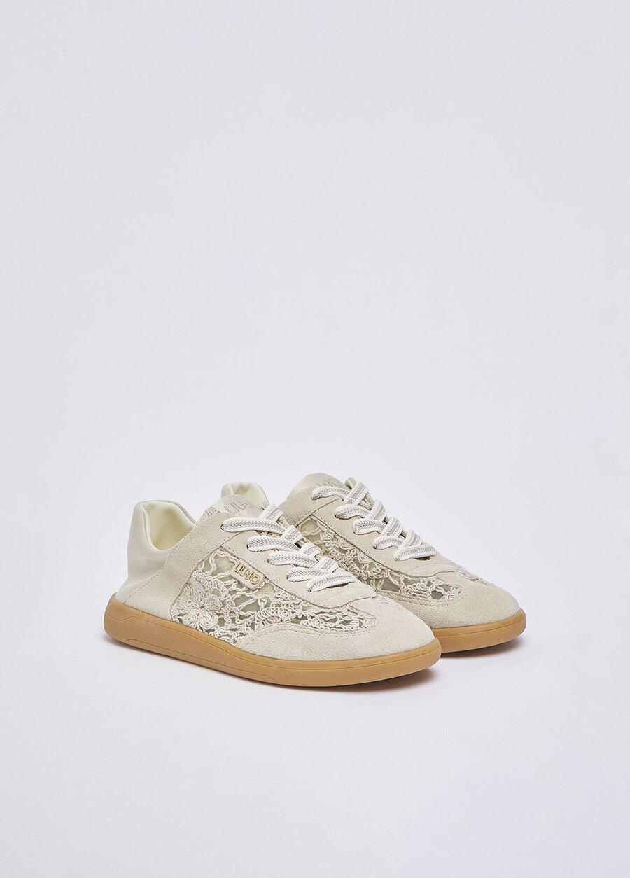sneakers with macramé embroidery