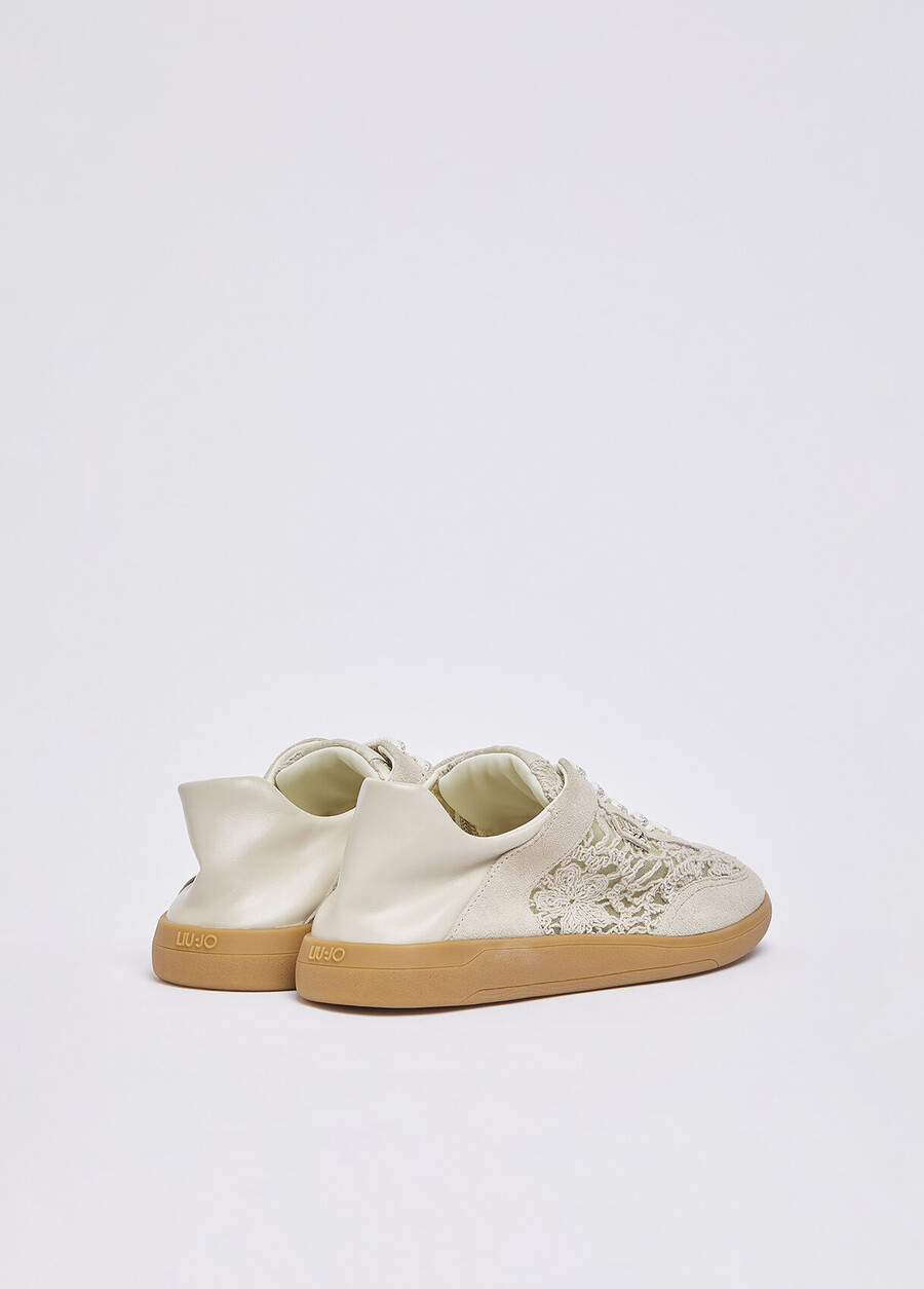 sneakers with macramé embroidery