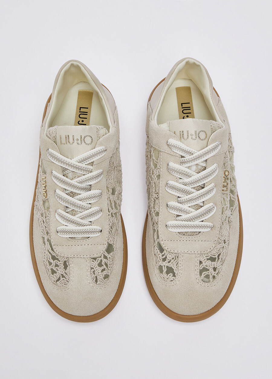 sneakers with macramé embroidery