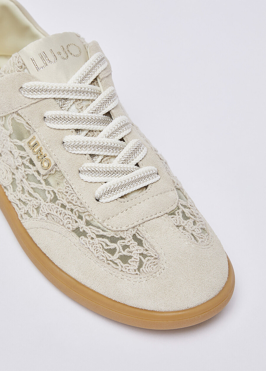 sneakers with macramé embroidery