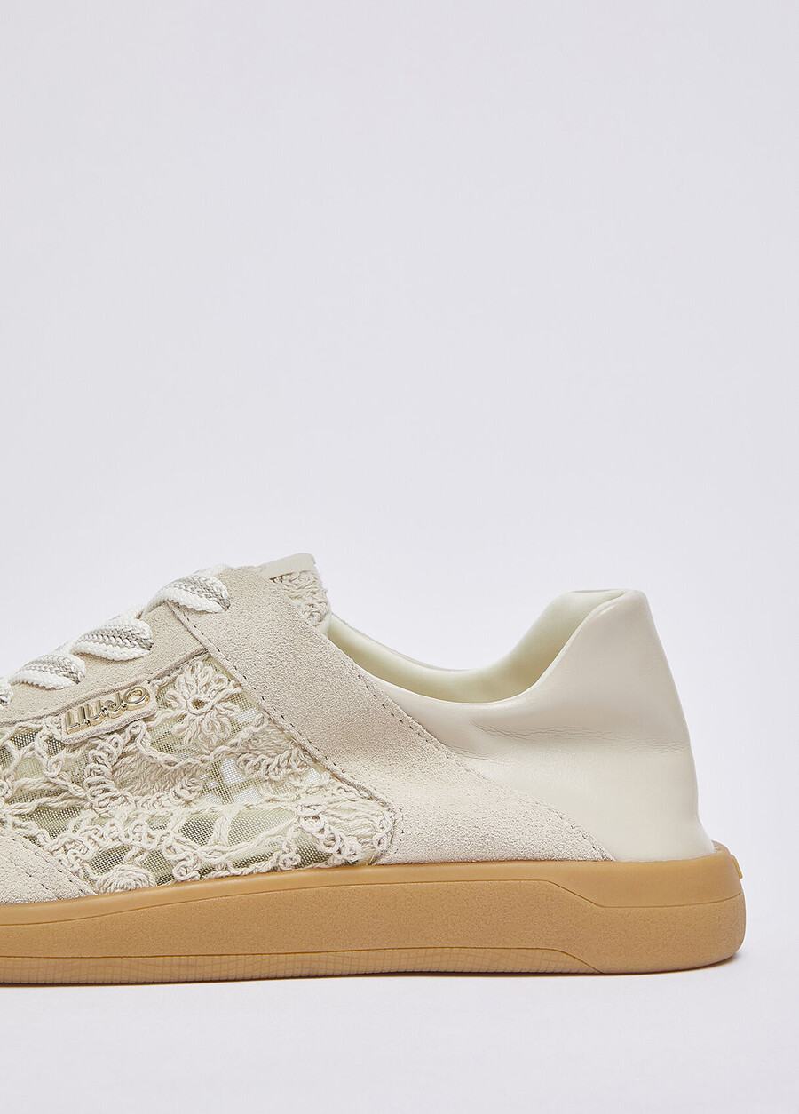 sneakers with macramé embroidery