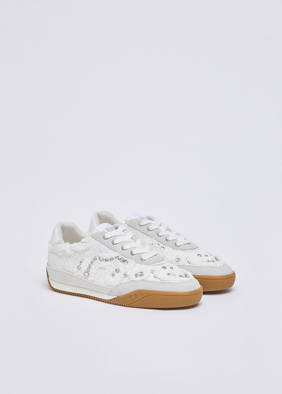 denim sneakers with jewel stones
