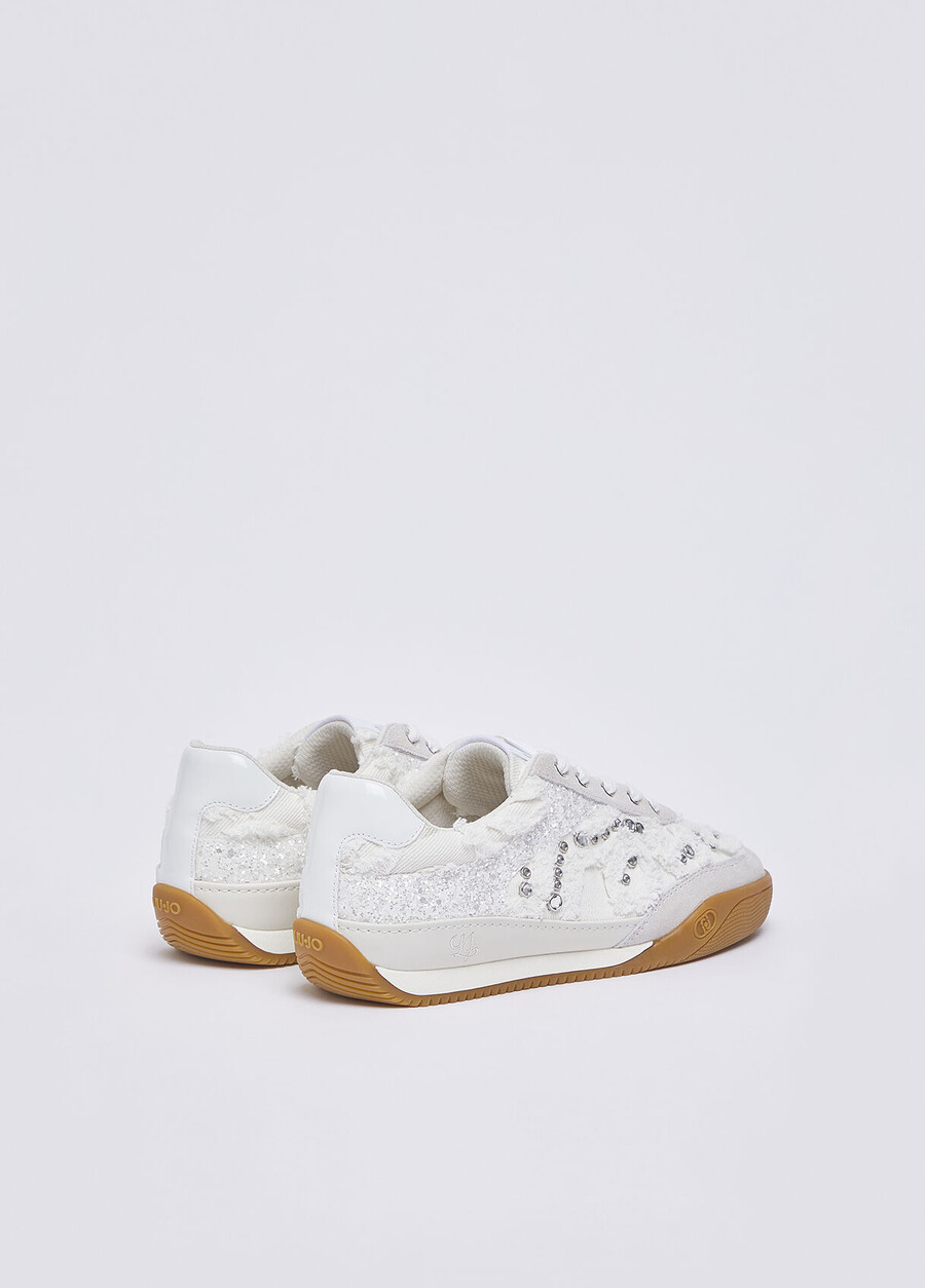 denim sneakers with jewel stones