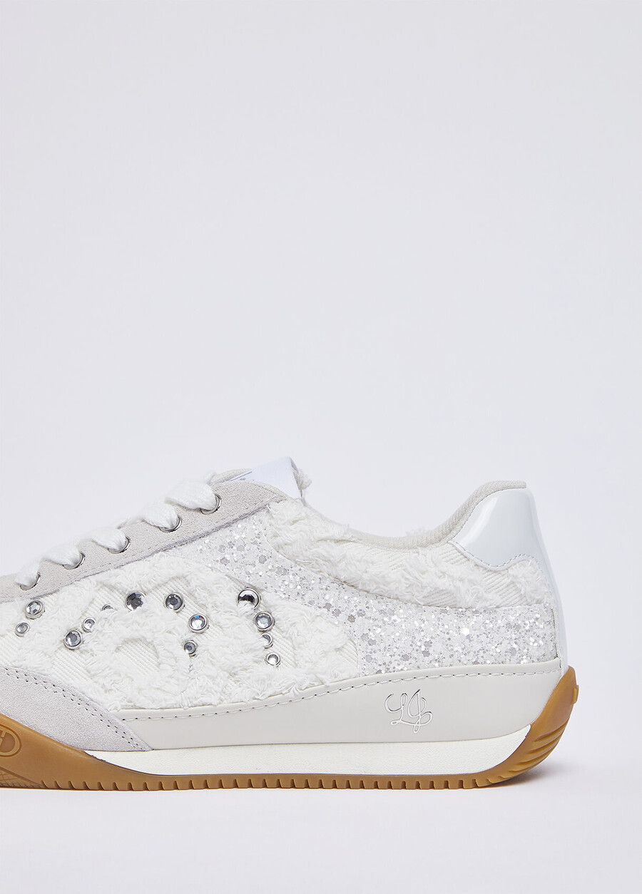 denim sneakers with jewel stones