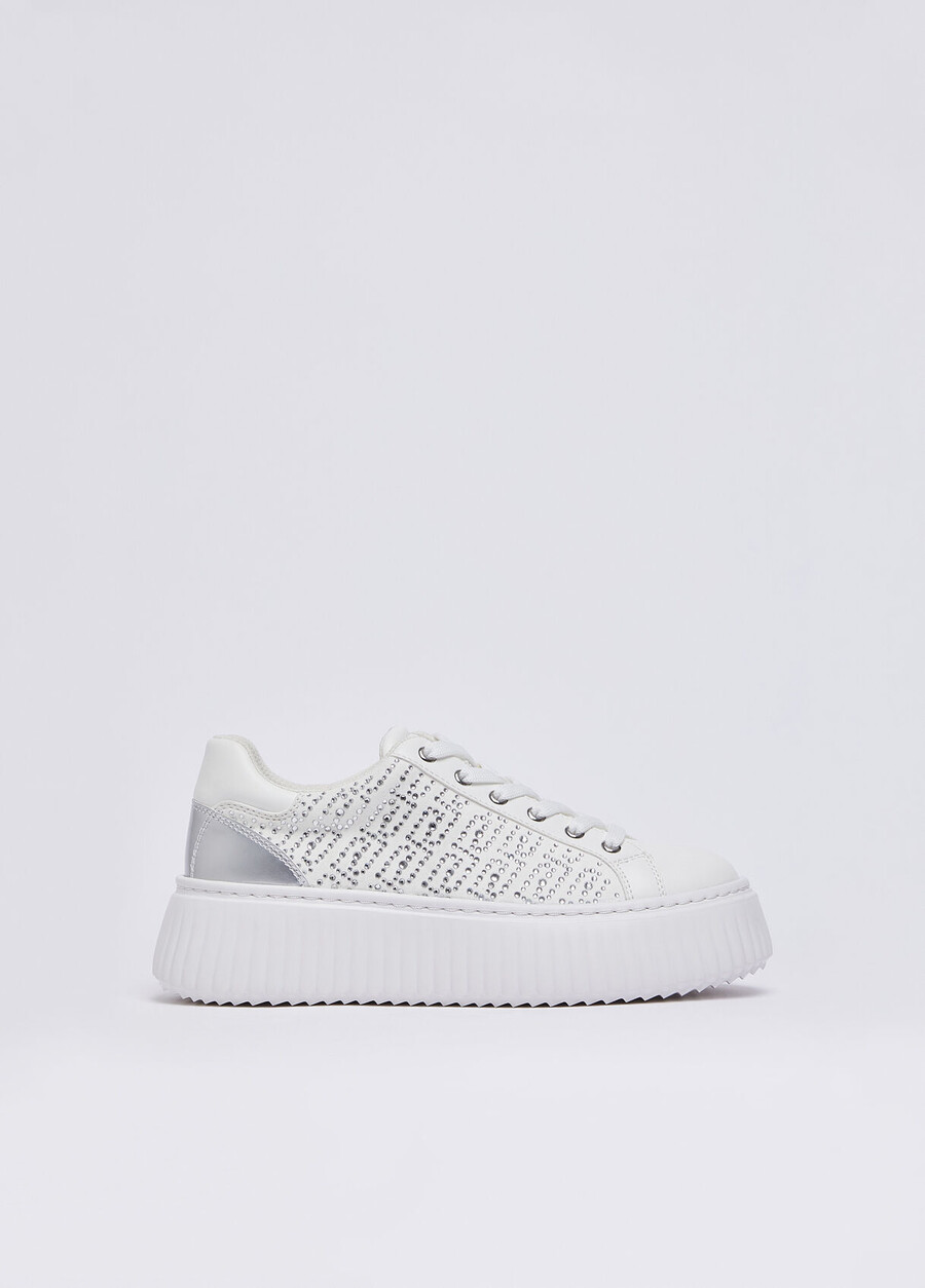 sneakers with monogram rhinestones