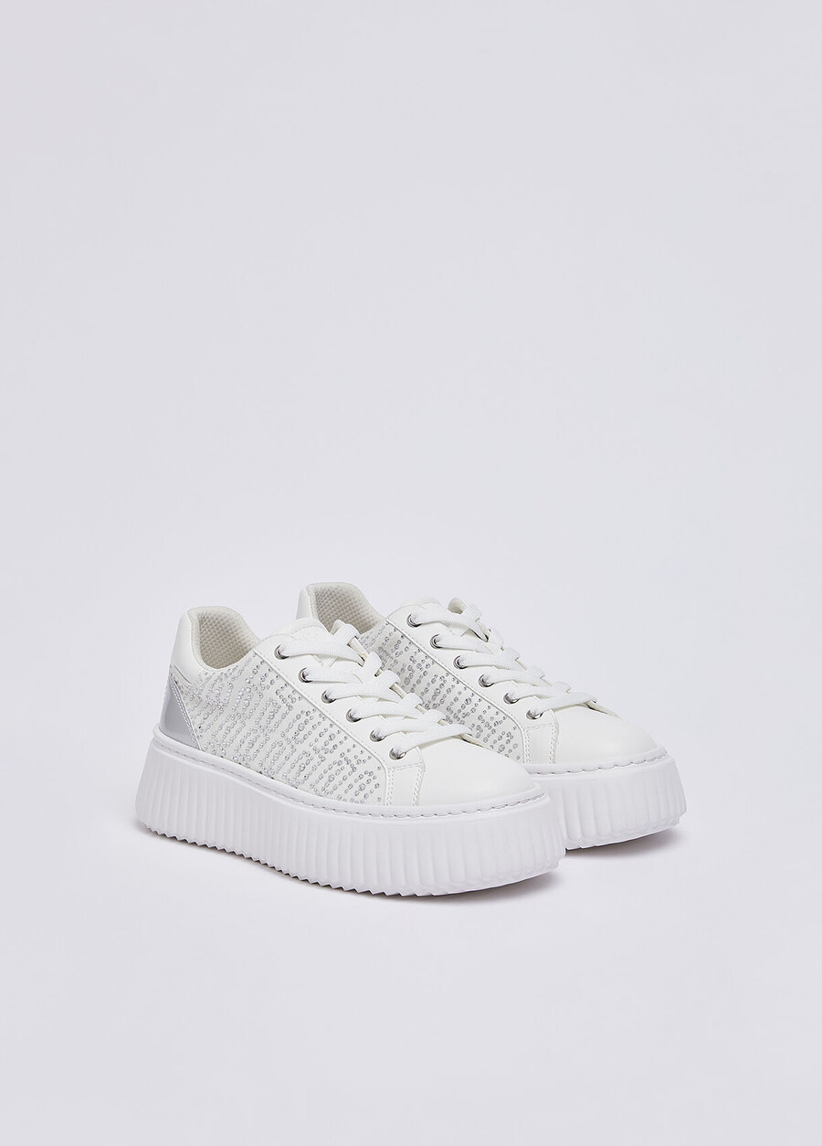 sneakers with monogram rhinestones