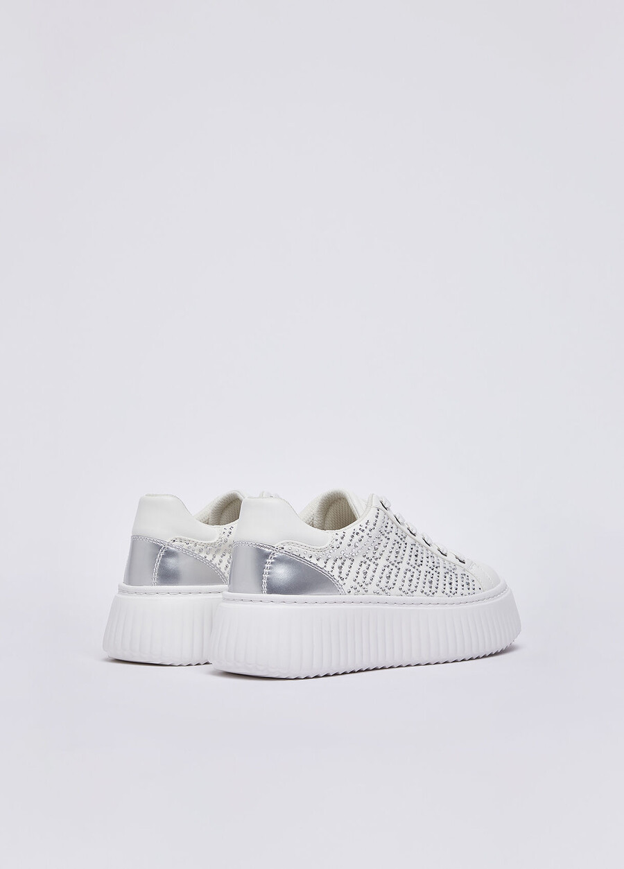sneakers with monogram rhinestones