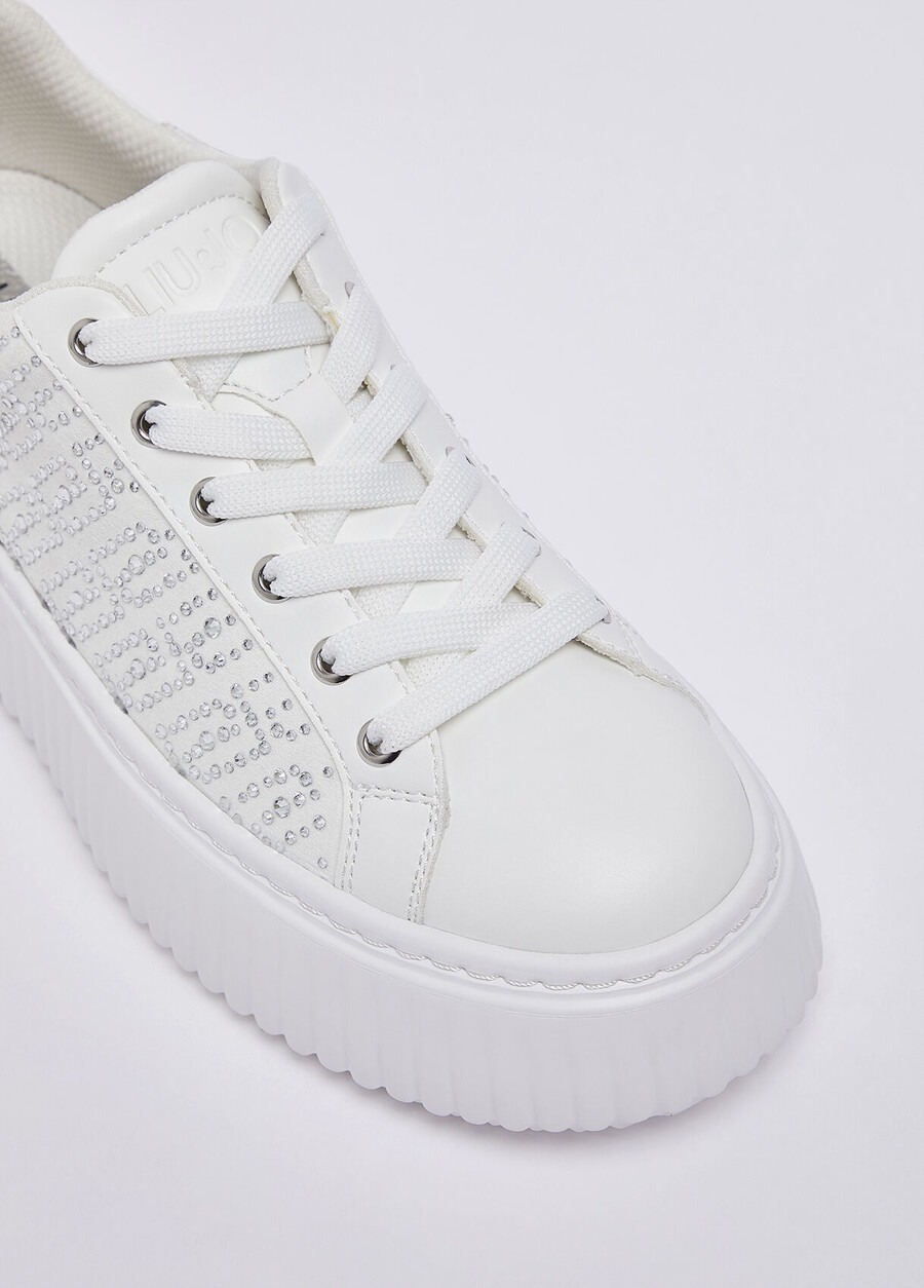 sneakers with monogram rhinestones
