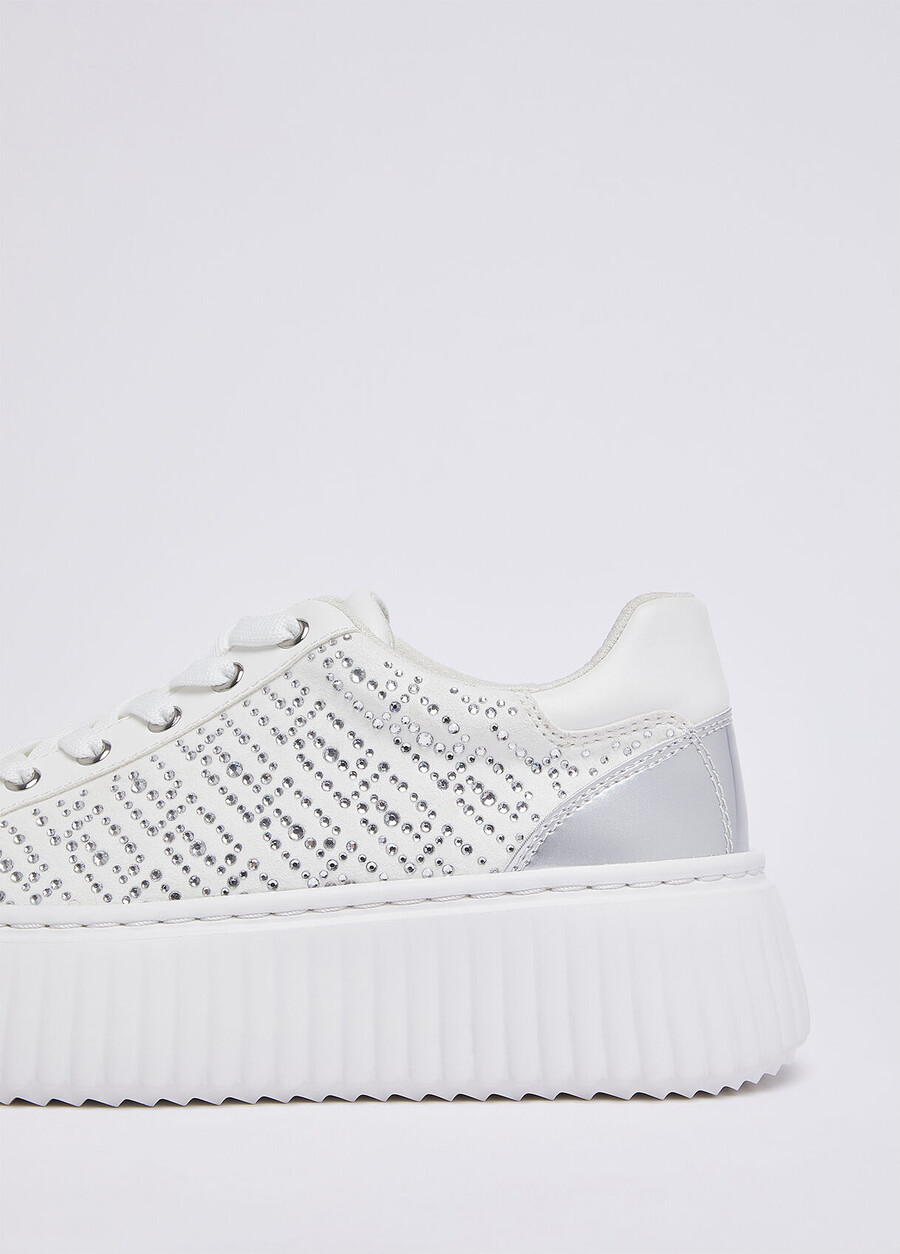 sneakers with monogram rhinestones