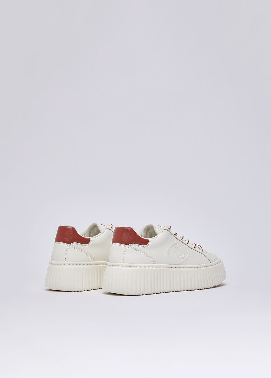 leather sneakers with maxi logo