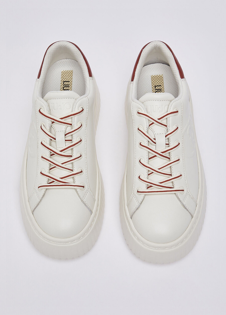 leather sneakers with maxi logo