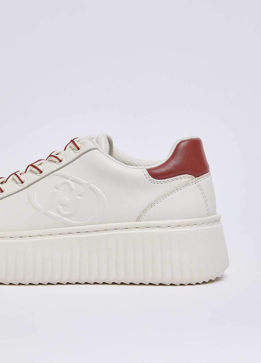 leather sneakers with maxi logo