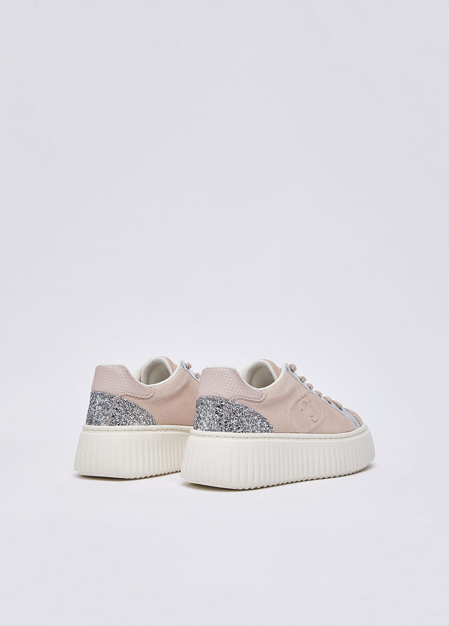 suede sneakers with maxi-logo