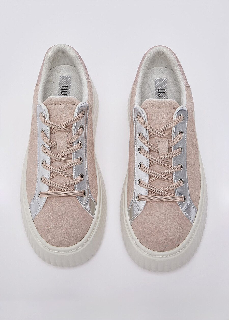 suede sneakers with maxi-logo