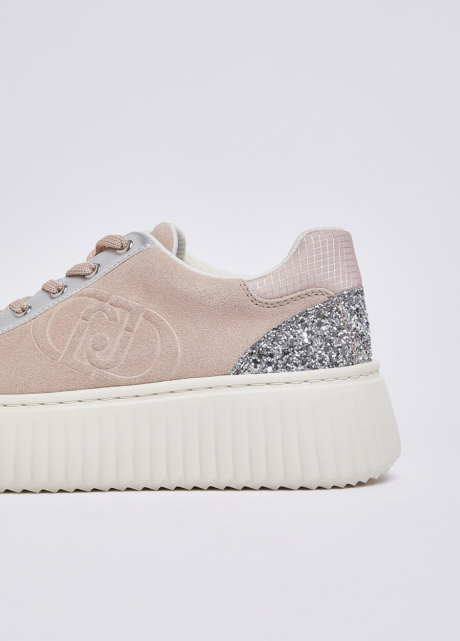 suede sneakers with maxi-logo