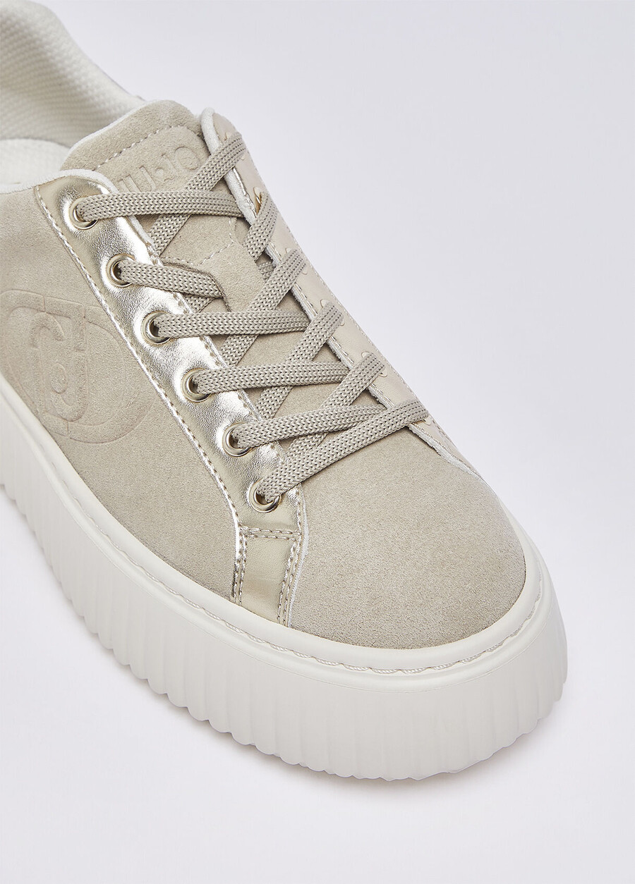 suede sneakers with maxi-logo