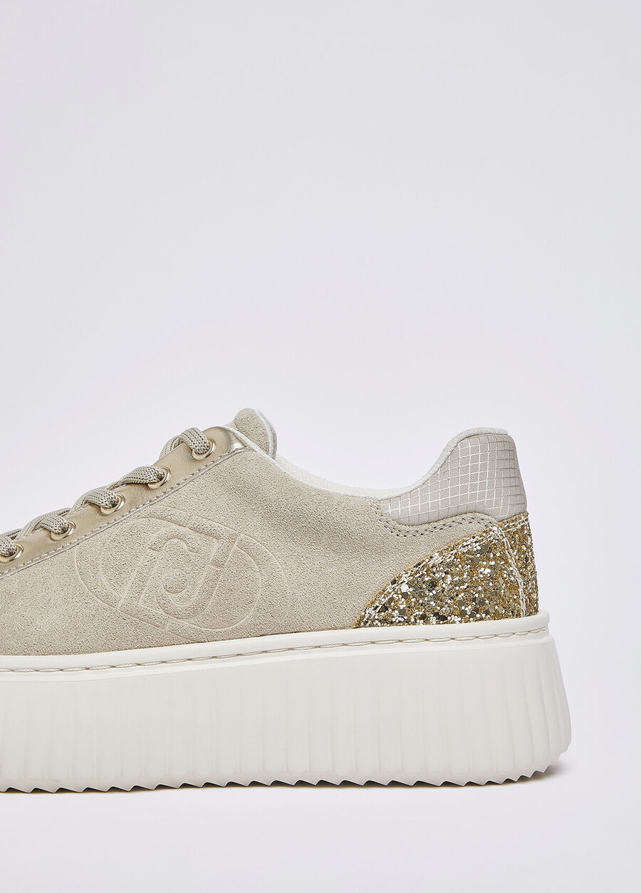 suede sneakers with maxi-logo