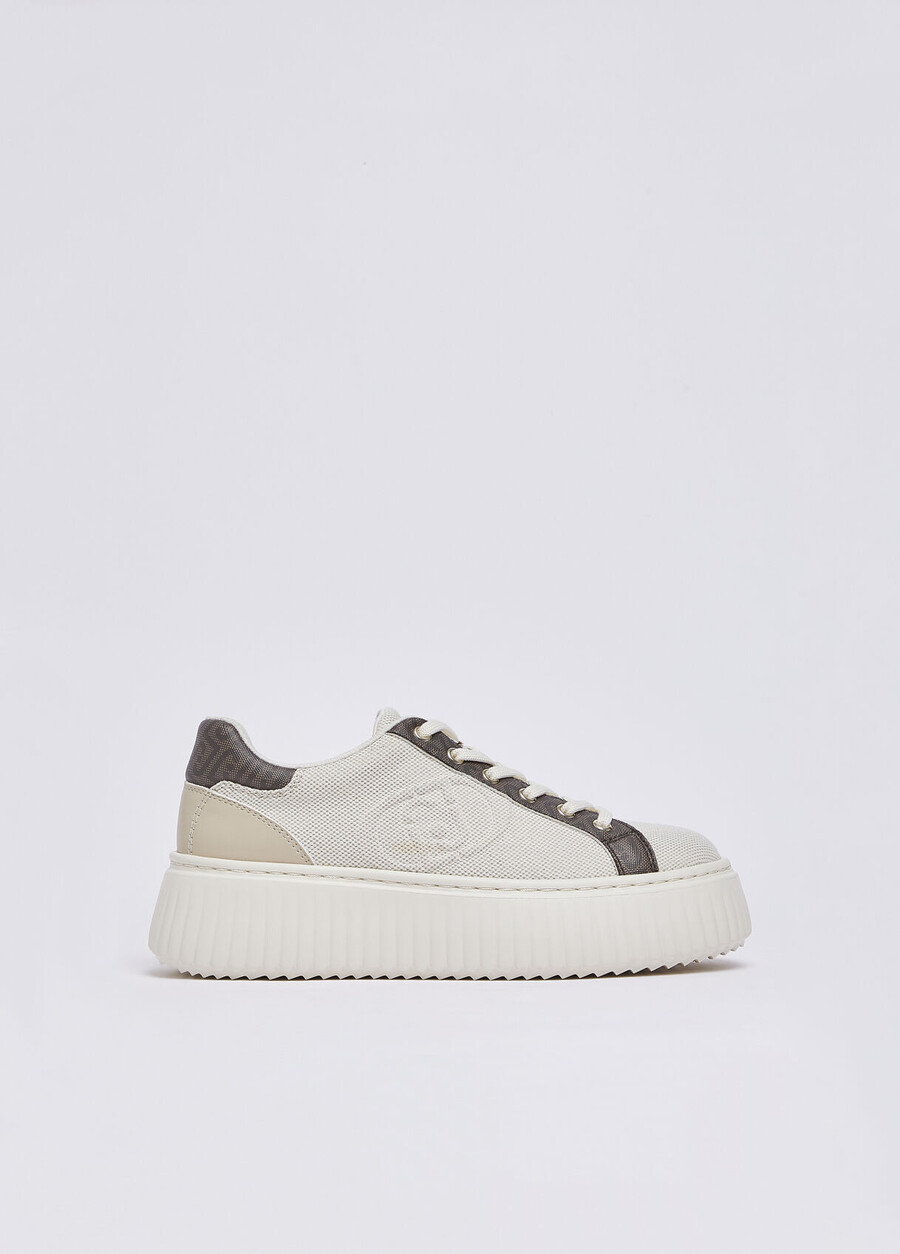 canvas sneakers with maxi-logo