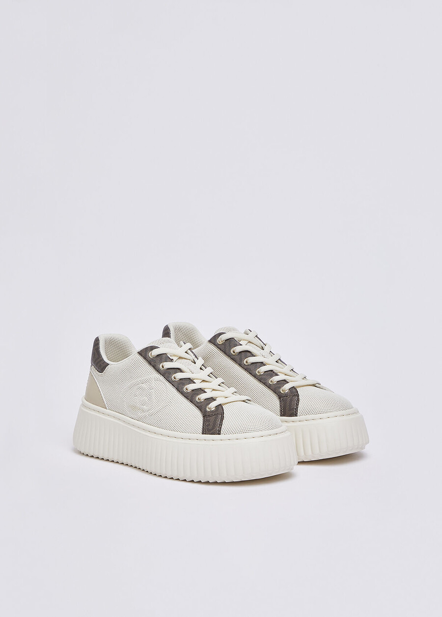 canvas sneakers with maxi-logo