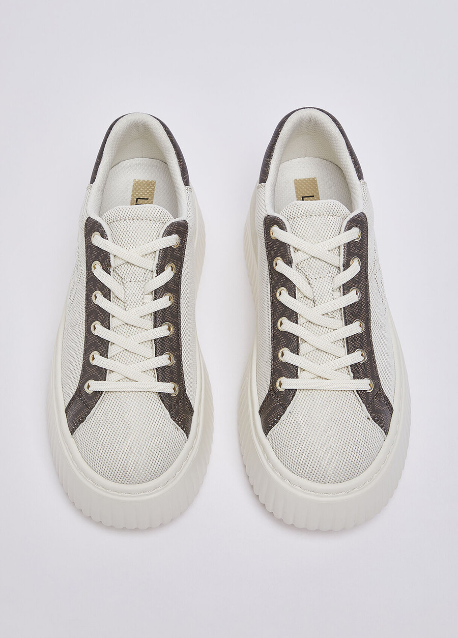 canvas sneakers with maxi-logo