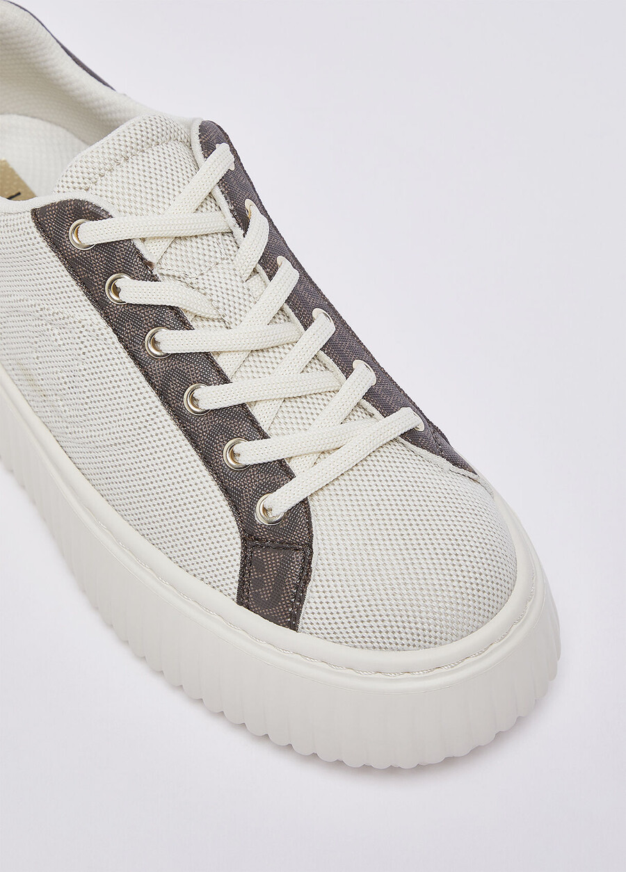 canvas sneakers with maxi-logo
