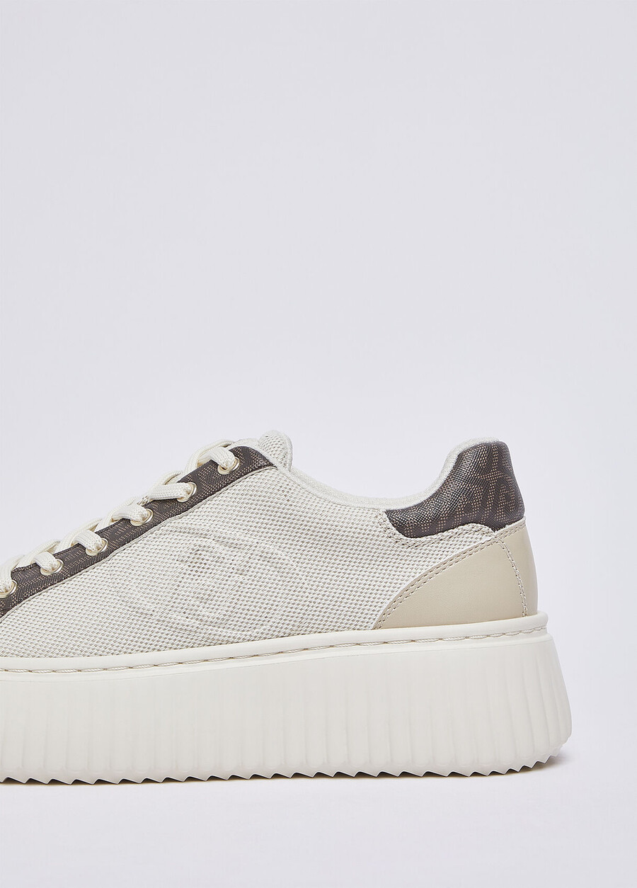 canvas sneakers with maxi-logo