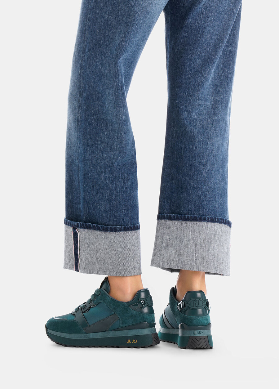 leather platform sneakers