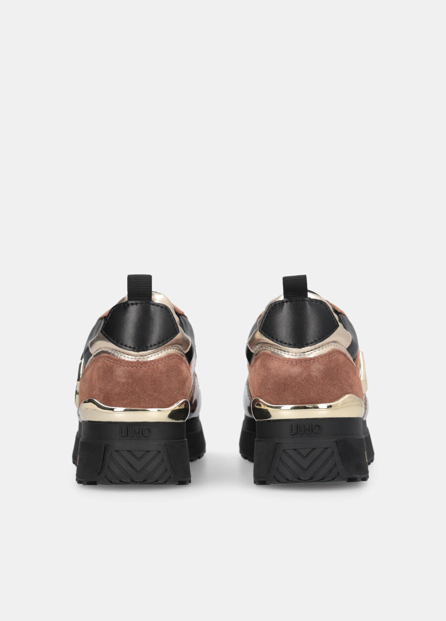 animal-print patent leather platform sneakers