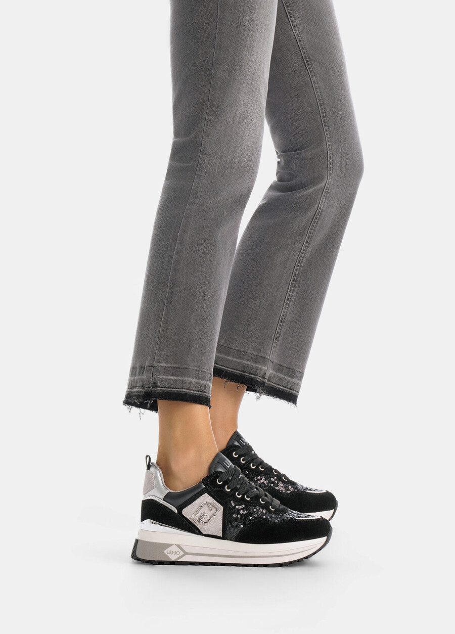 sequinned platform sneakers
