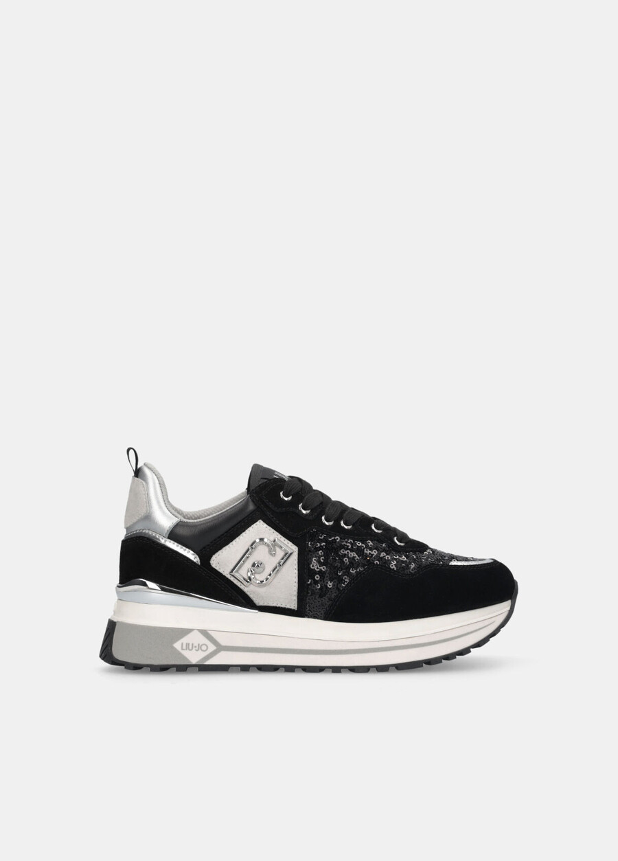 sequinned platform sneakers