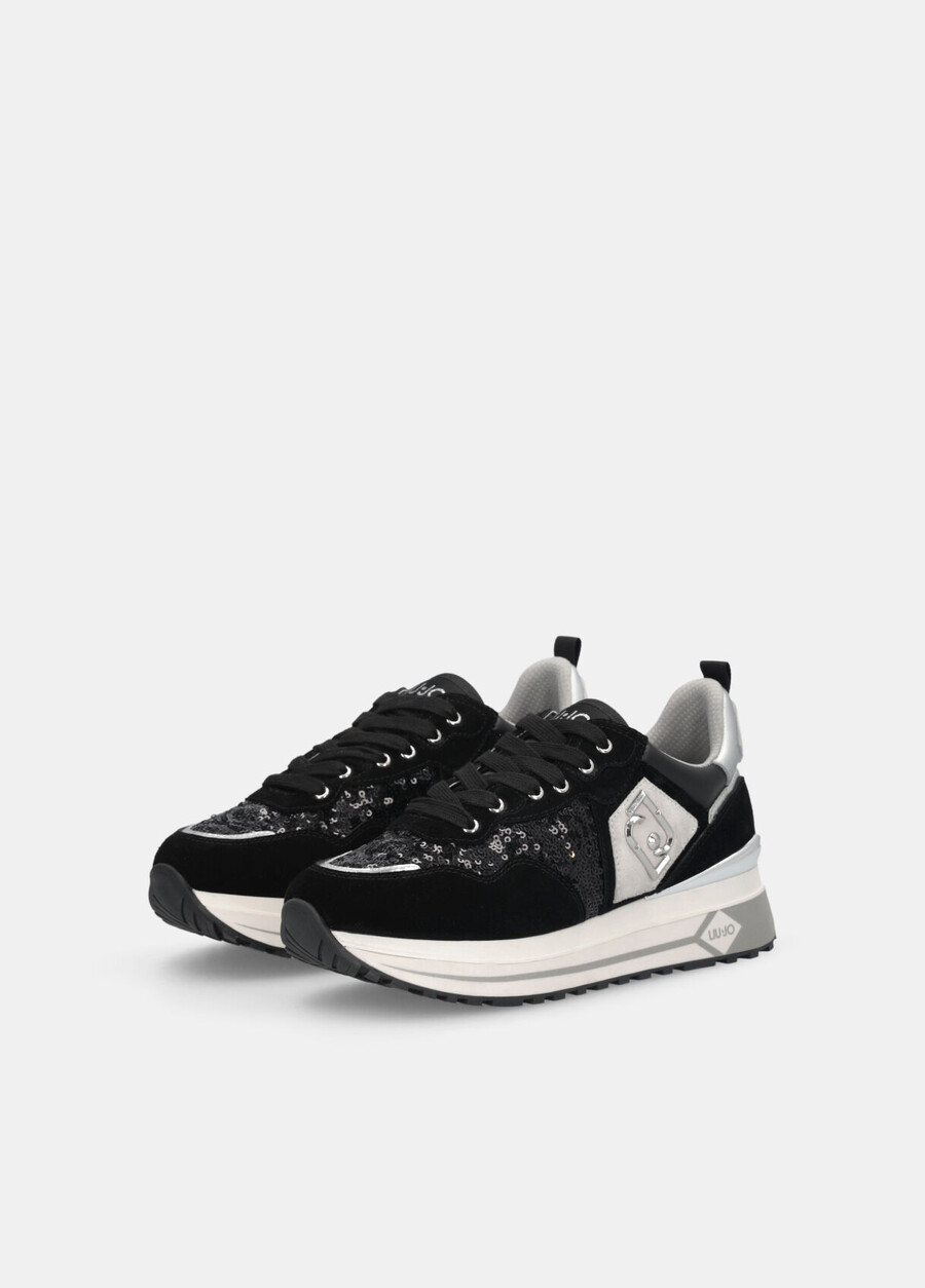 sequinned platform sneakers