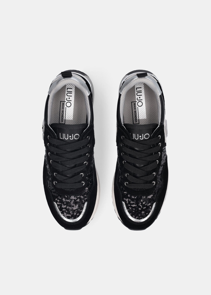 sequinned platform sneakers