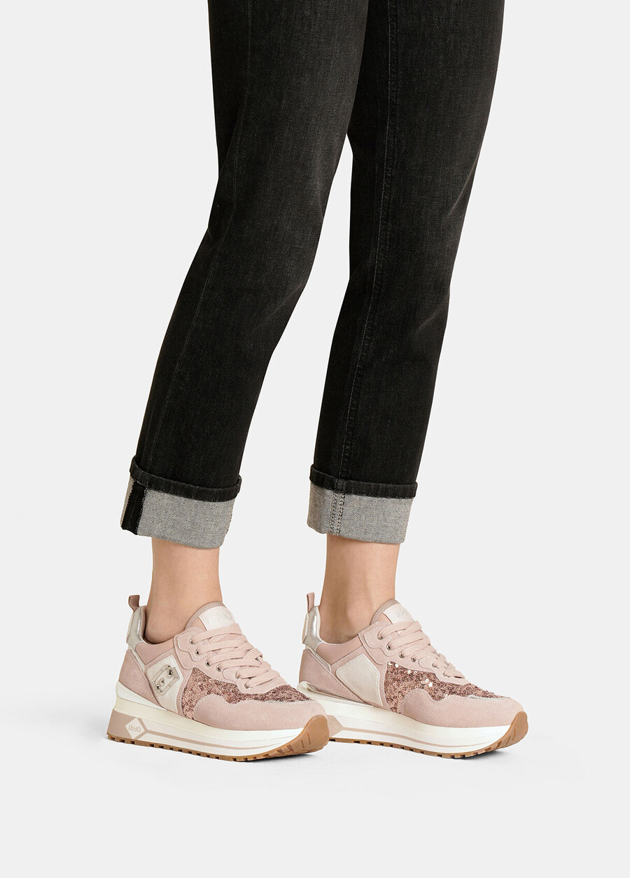 sequinned platform sneakers
