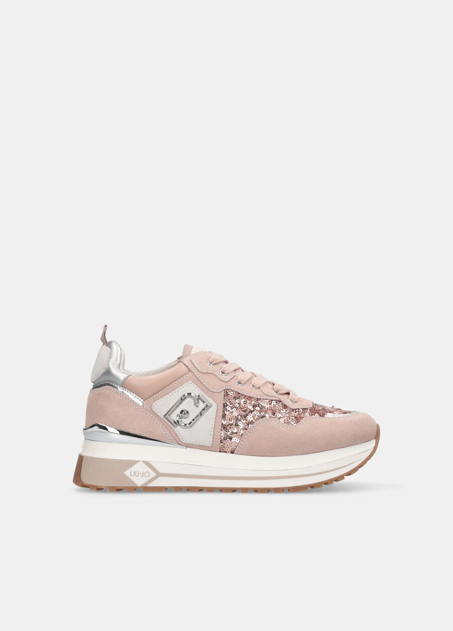 sequinned platform sneakers