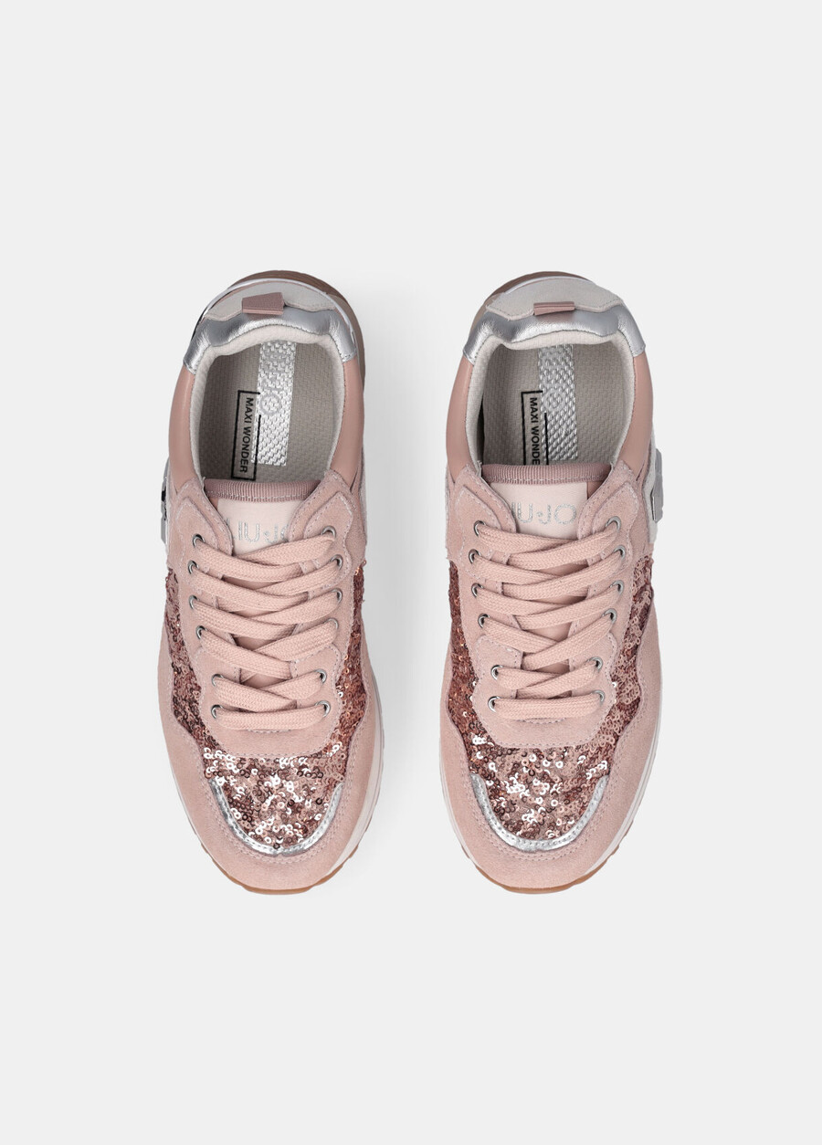 sequinned platform sneakers
