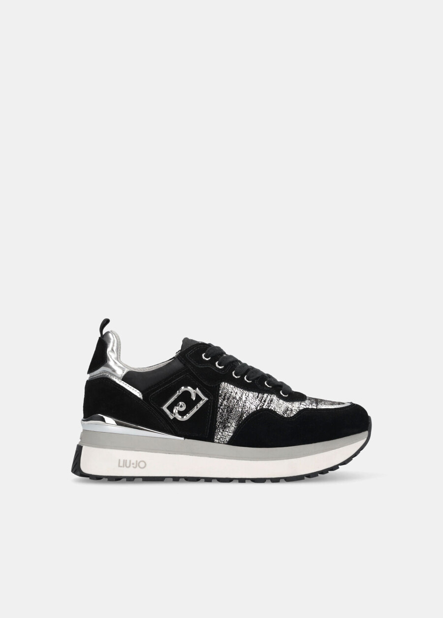 metallic-effect platform sneakers