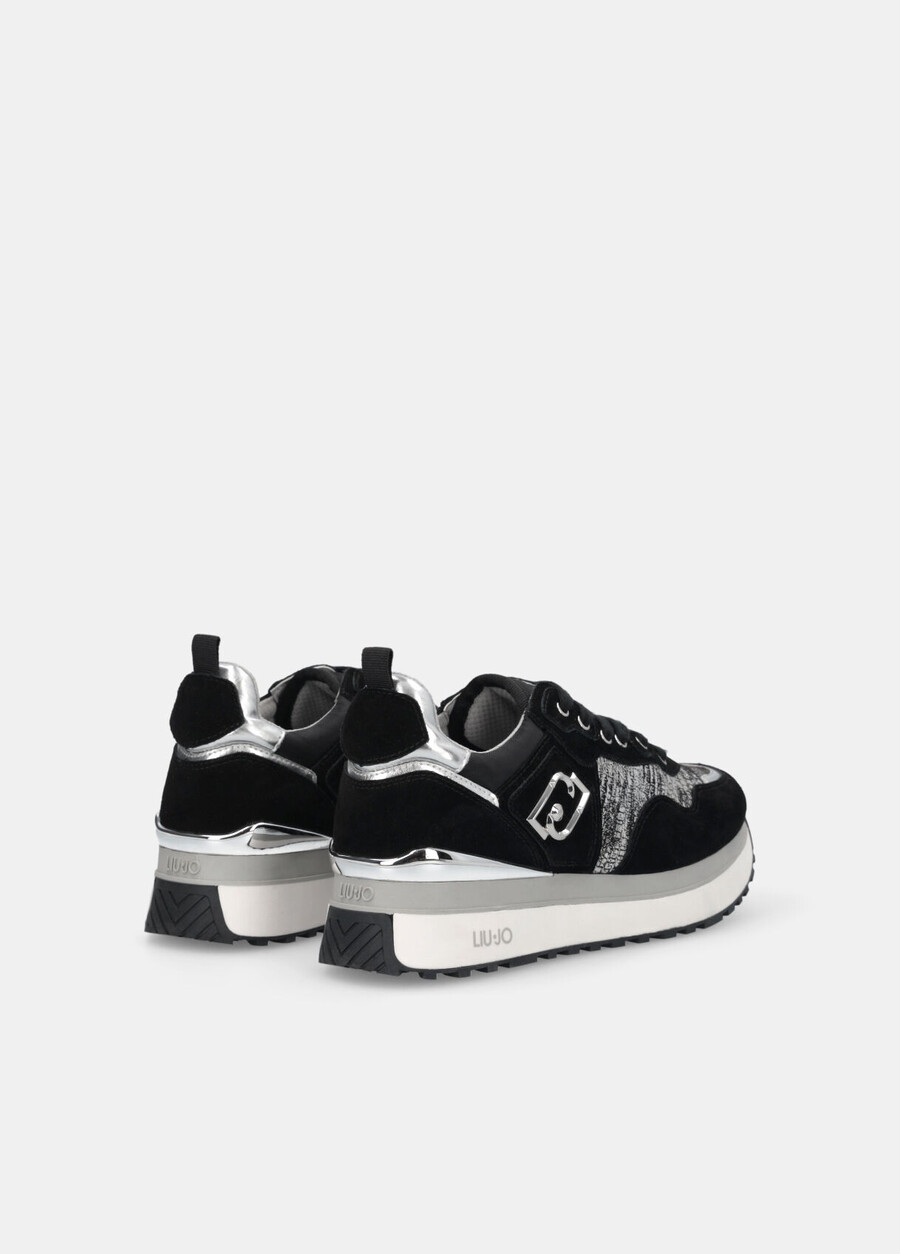 metallic-effect platform sneakers