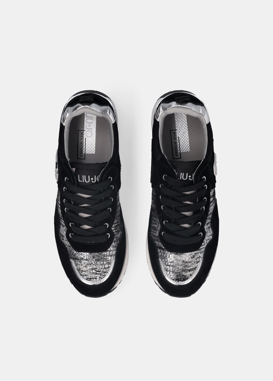 metallic-effect platform sneakers