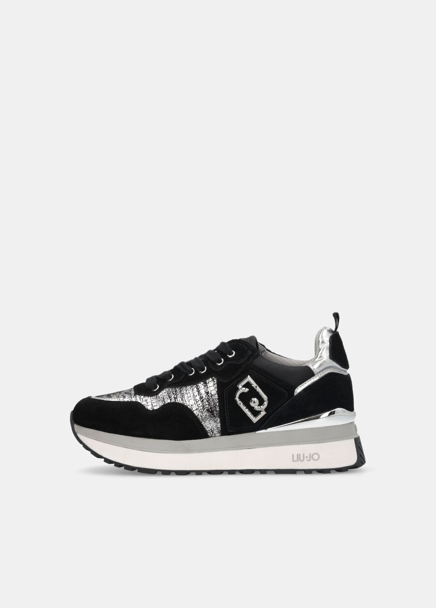 metallic-effect platform sneakers