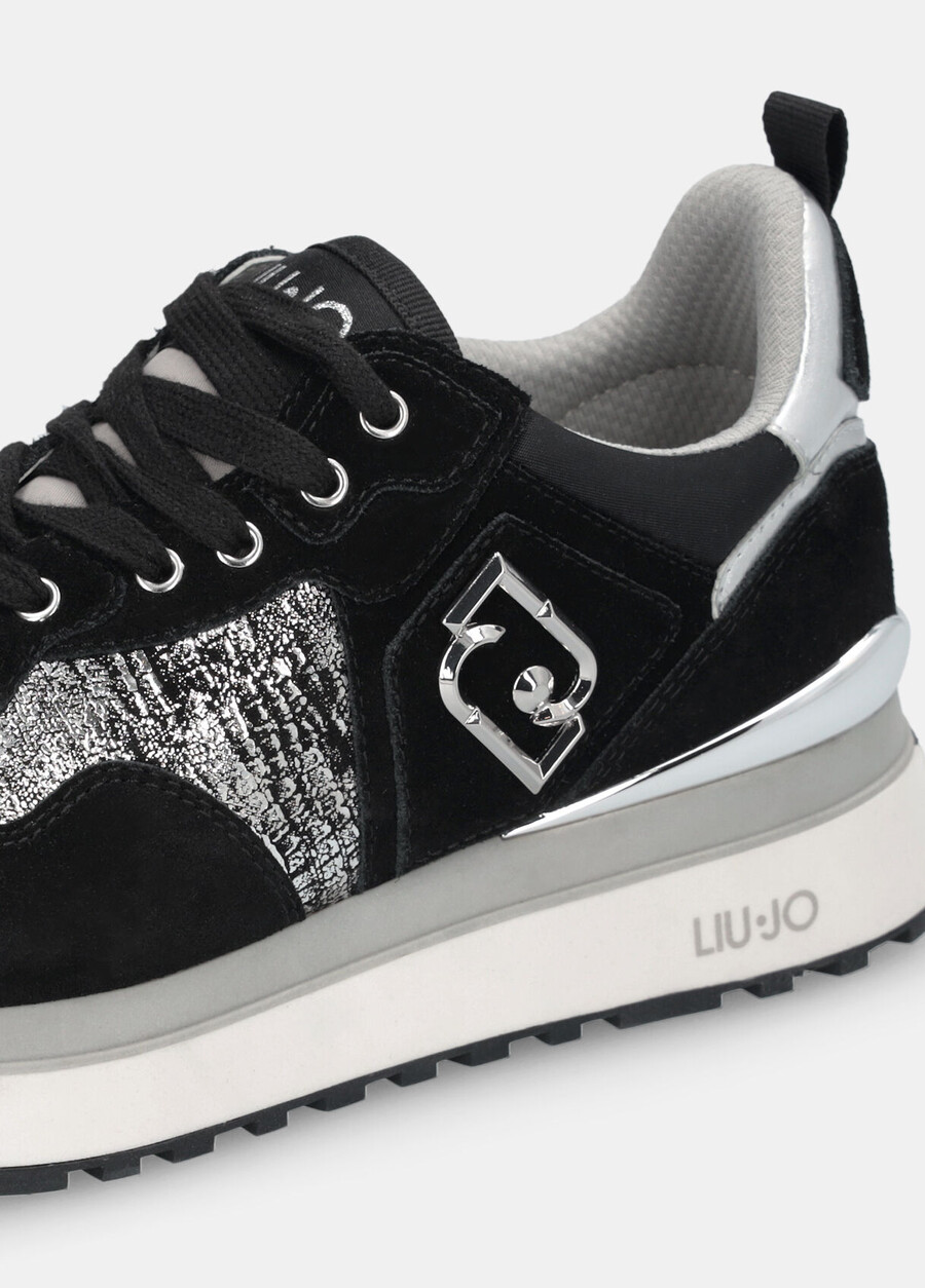 metallic-effect platform sneakers