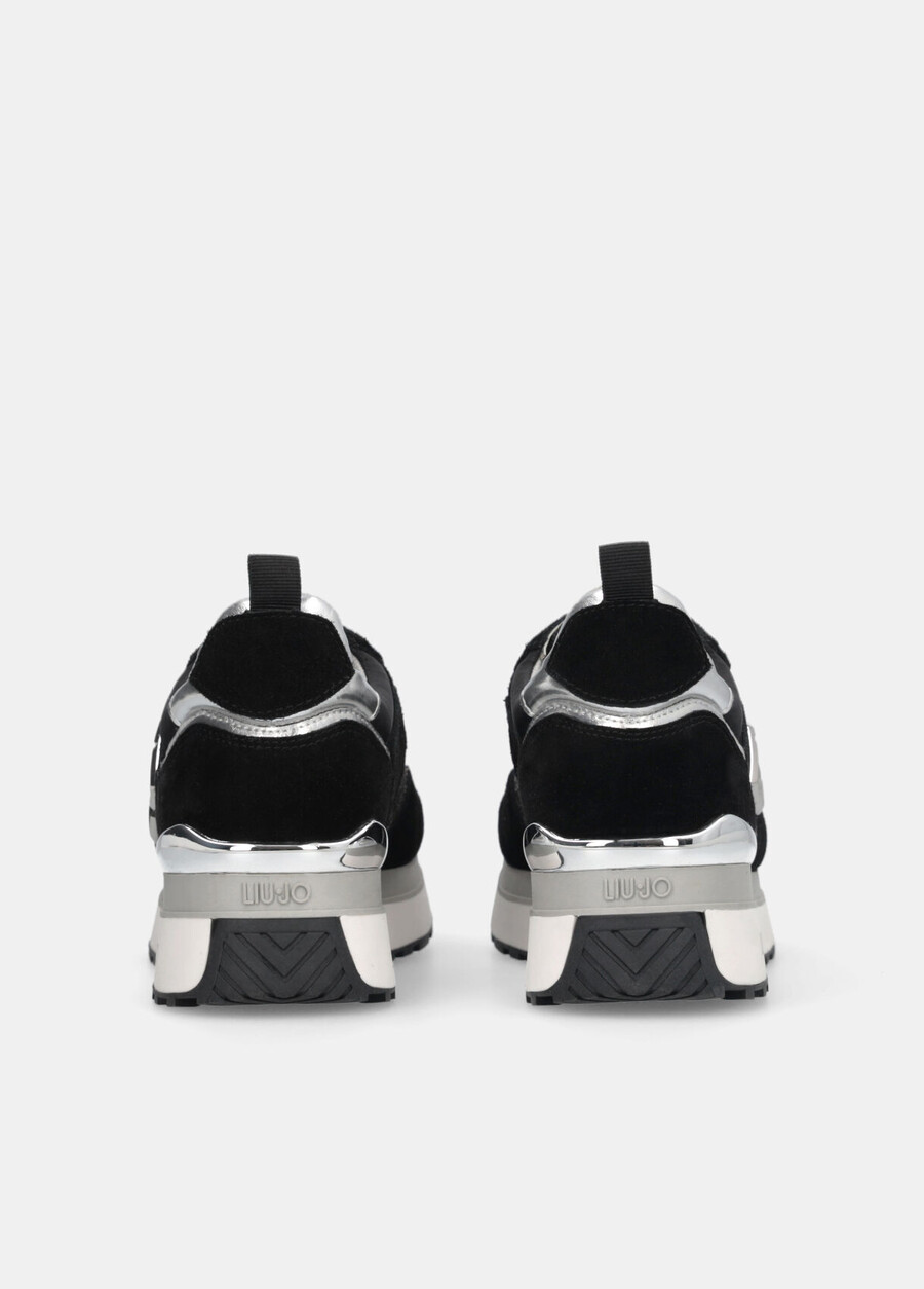 metallic-effect platform sneakers