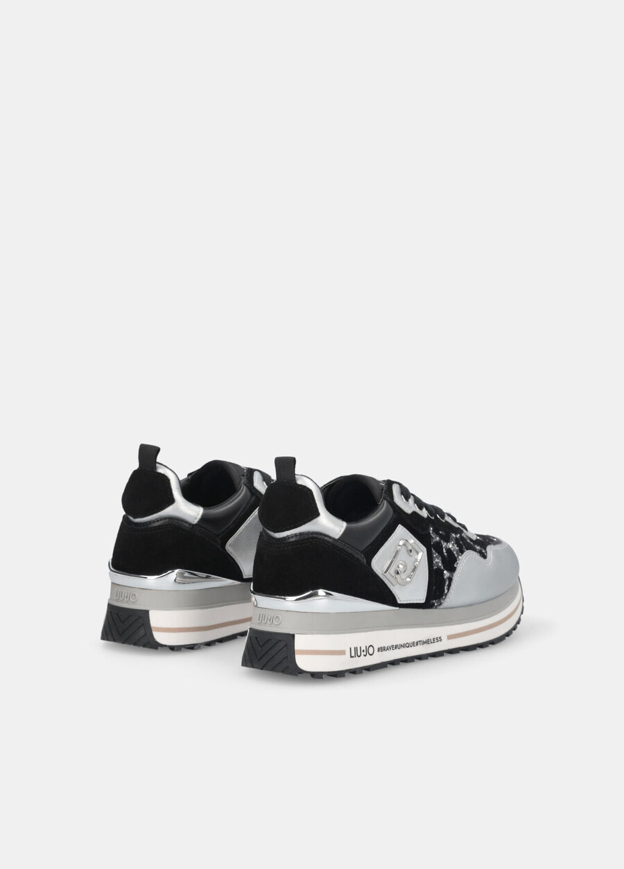 glittery animal-print platform sneakers