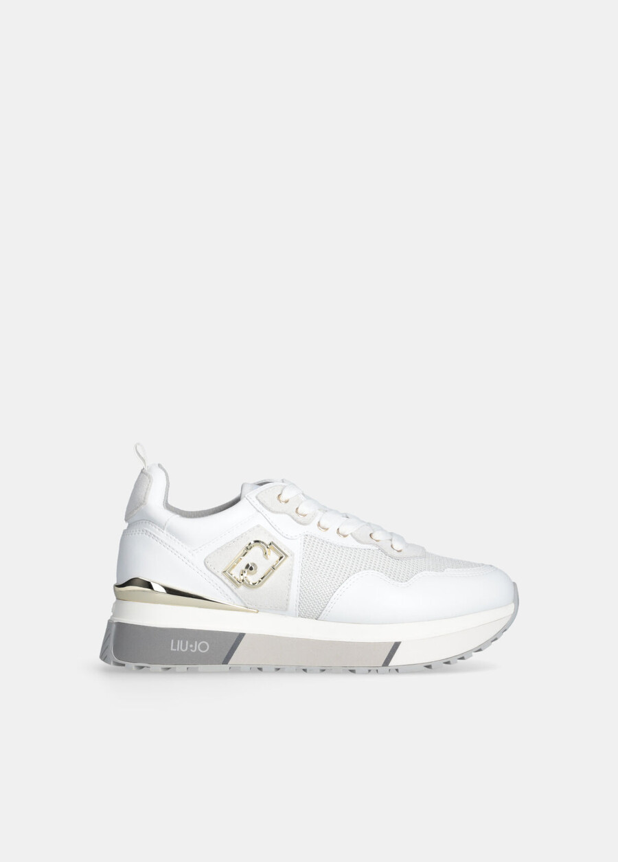 leather and mesh sneakers