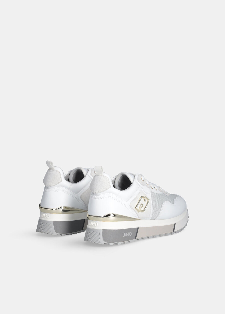 leather and mesh sneakers