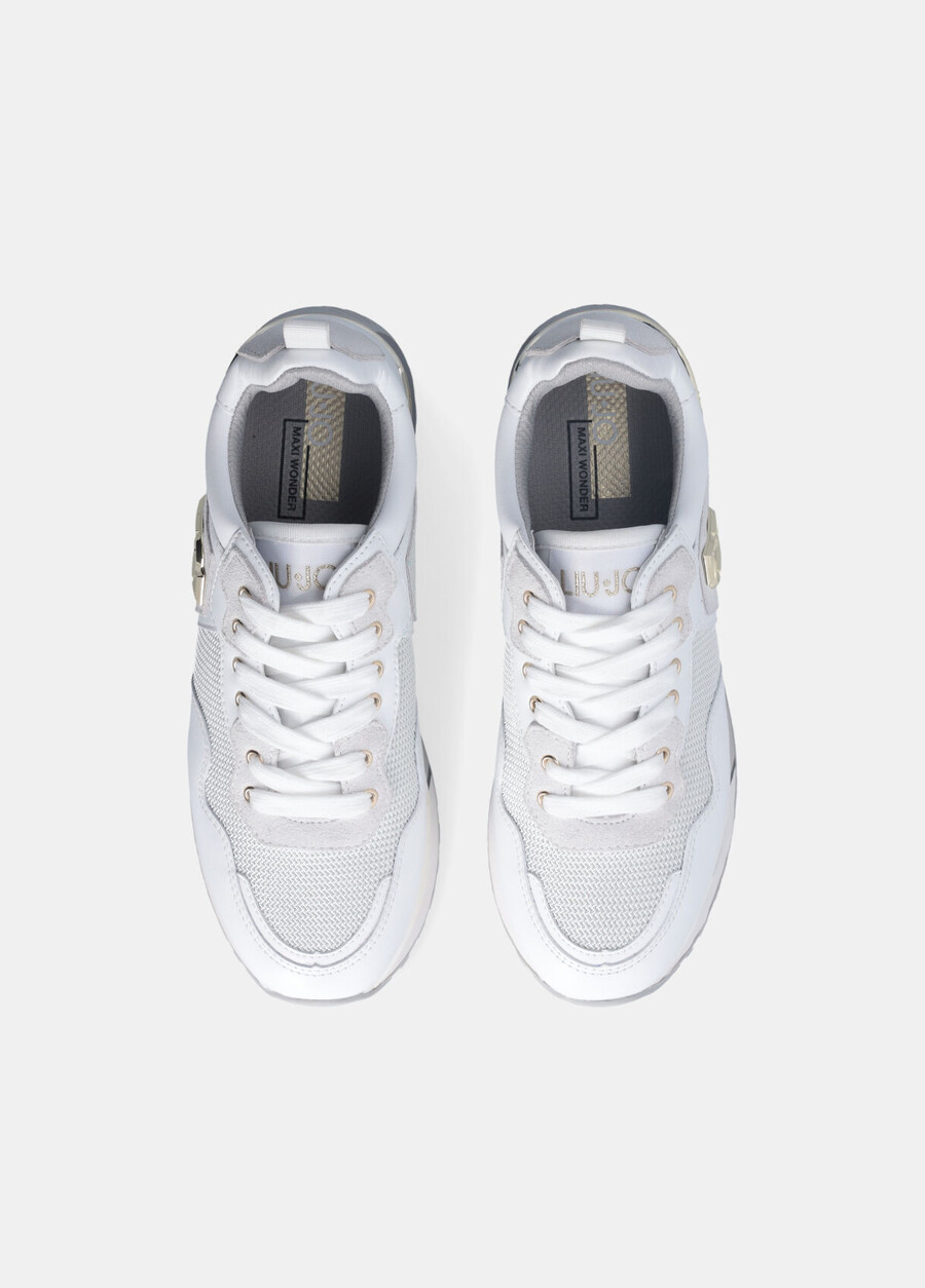 leather and mesh sneakers