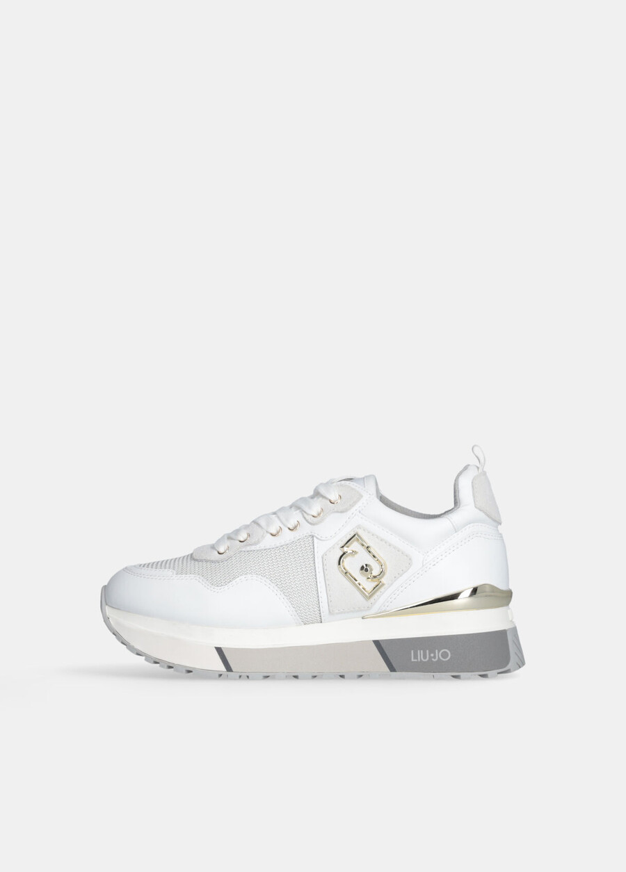 leather and mesh sneakers