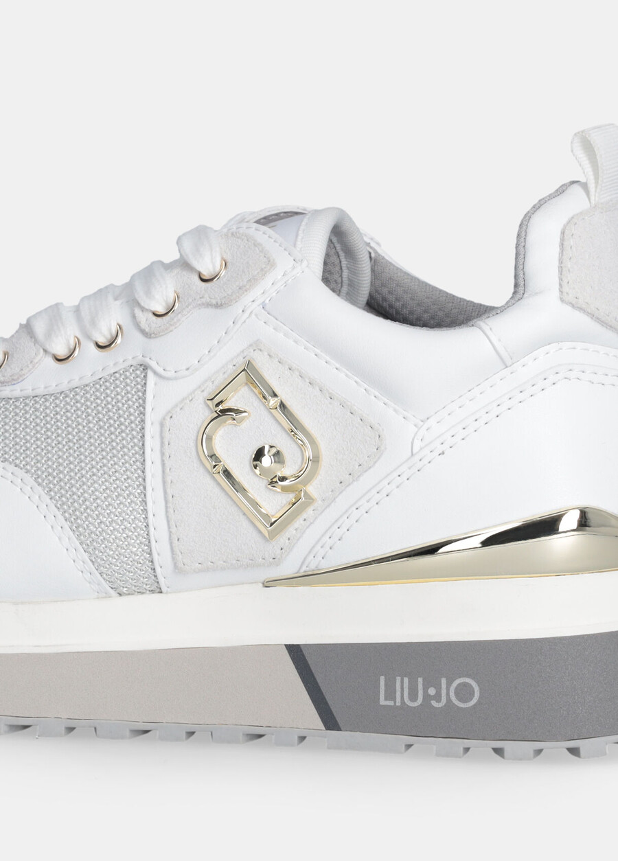 leather and mesh sneakers