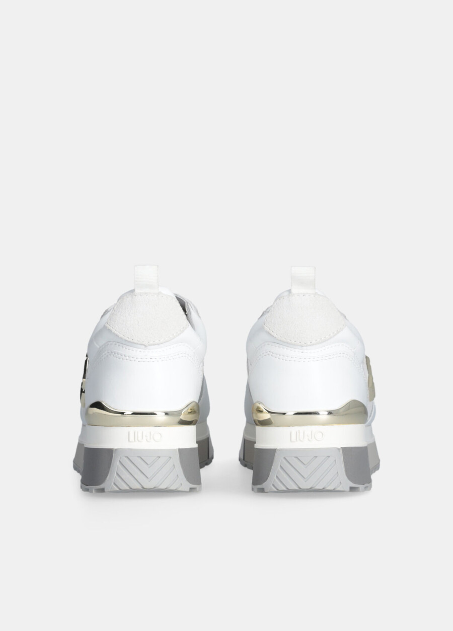 leather and mesh sneakers